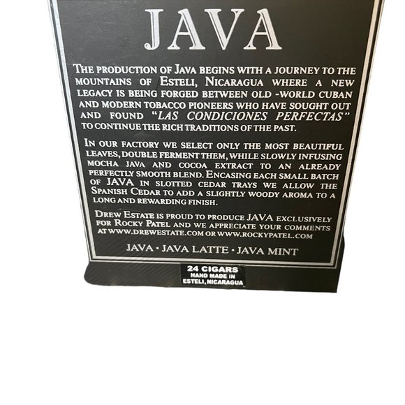 Rocky Patel Java the 58 Mint Corona Drew Estate Empty Cigar Box Black - Picture 8 of 12